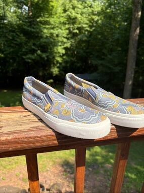 Keds Slip-On Sneakers in Gray and Yellow Floral Print
